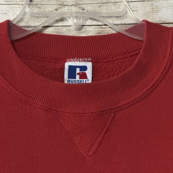 Vintage SDSU San Diego State Aztecs Russell Athletic Pullover Sweatshirt Red XL - Picture 4 of 12